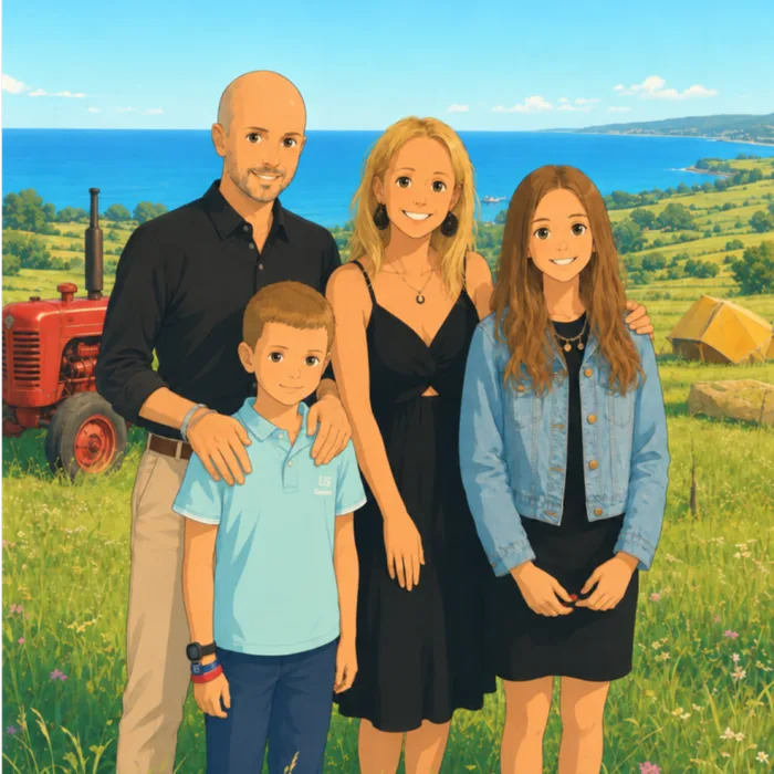 Family illustration representing mentoring and family values